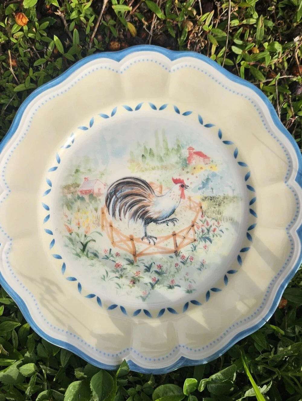 Lenox Provencal Garden Plates, 4 Lenox Plates. Cow Barnyard & Rooster Plates